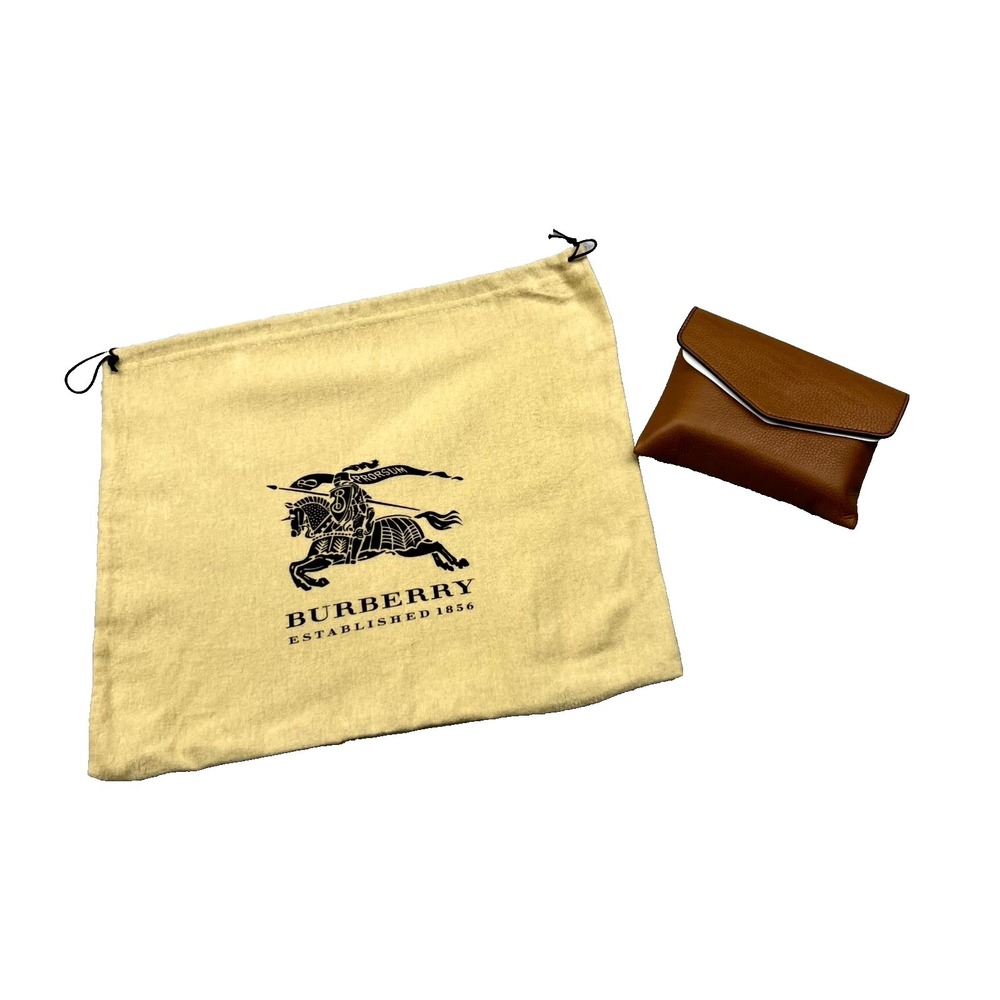 Burberry Playing Cards 2-Deck Set with Brown Leather Storage Pouch & Dust Bag